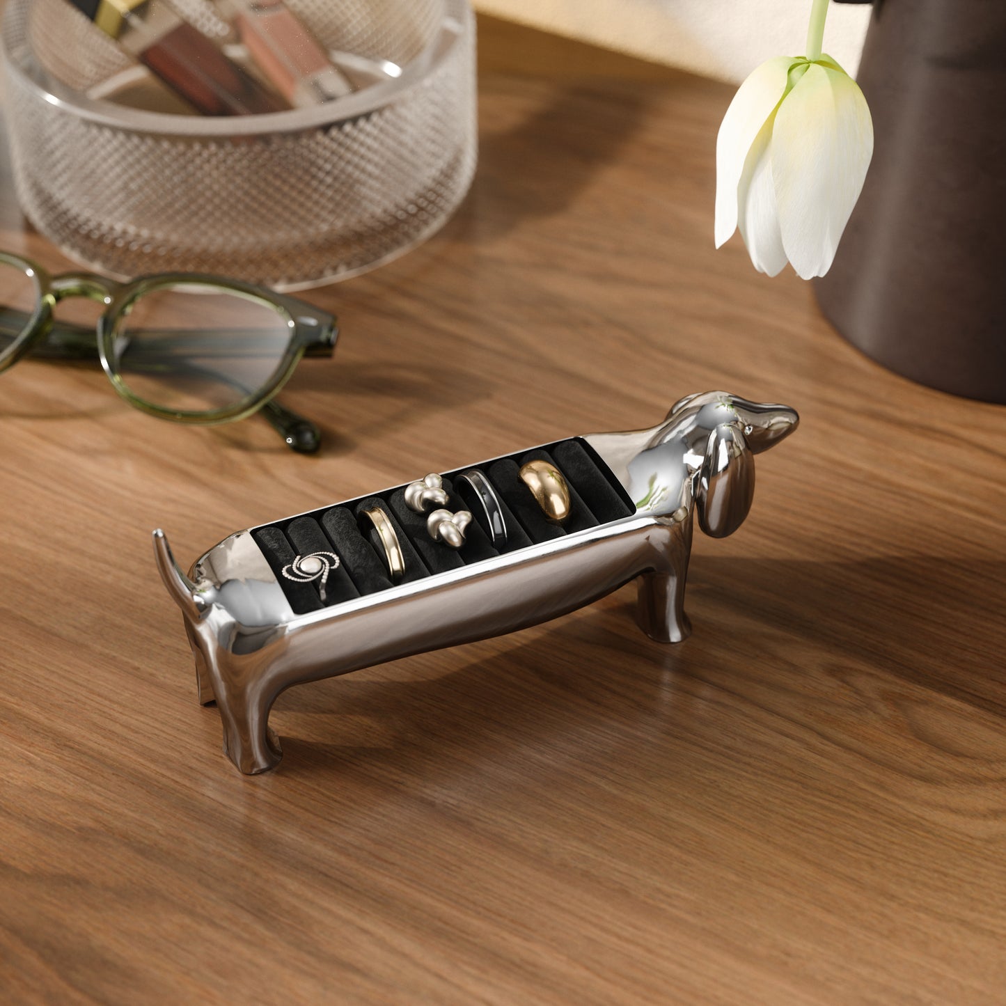 Ringholder Dachsie chrome