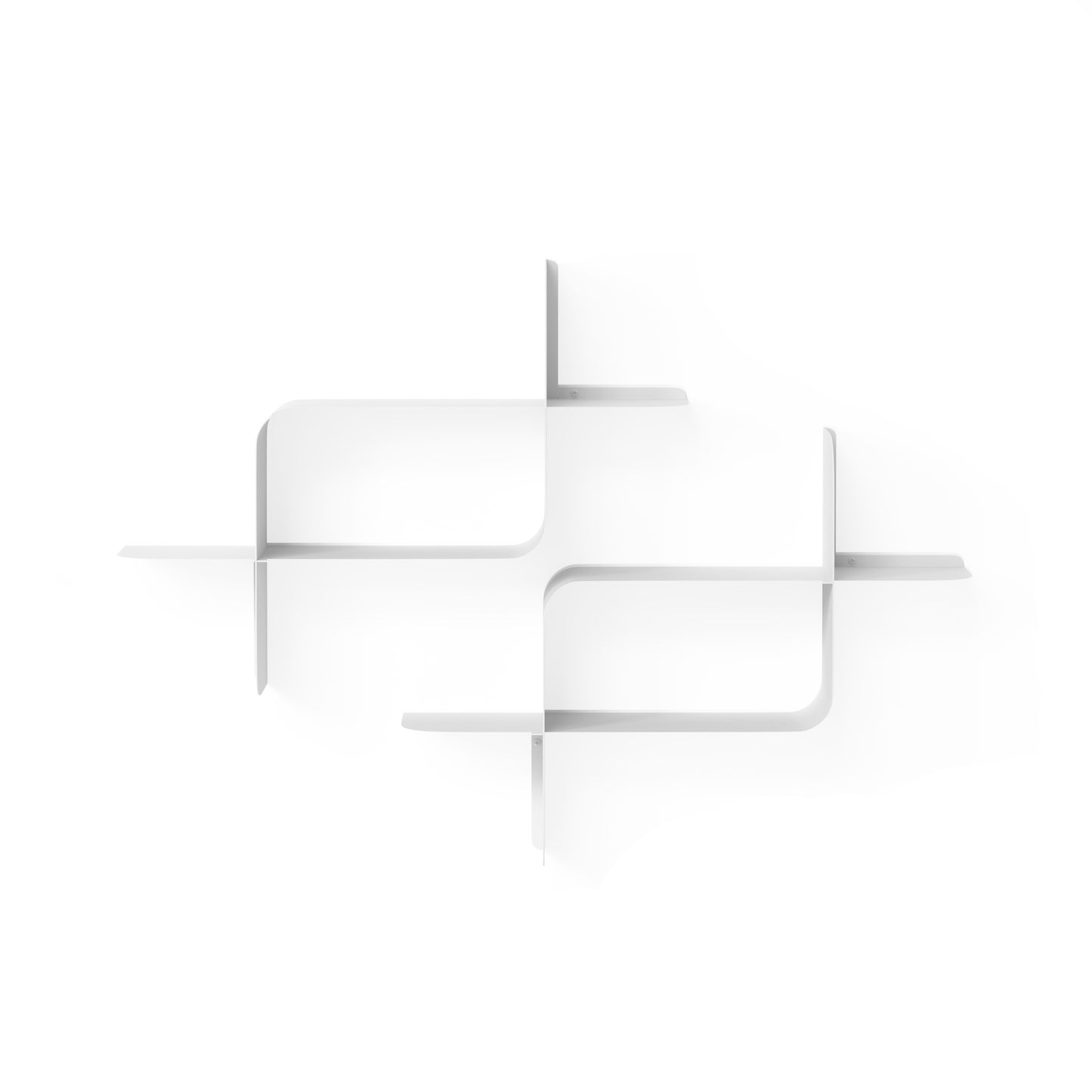 Montage, vegghylle metall hvit 2 pk