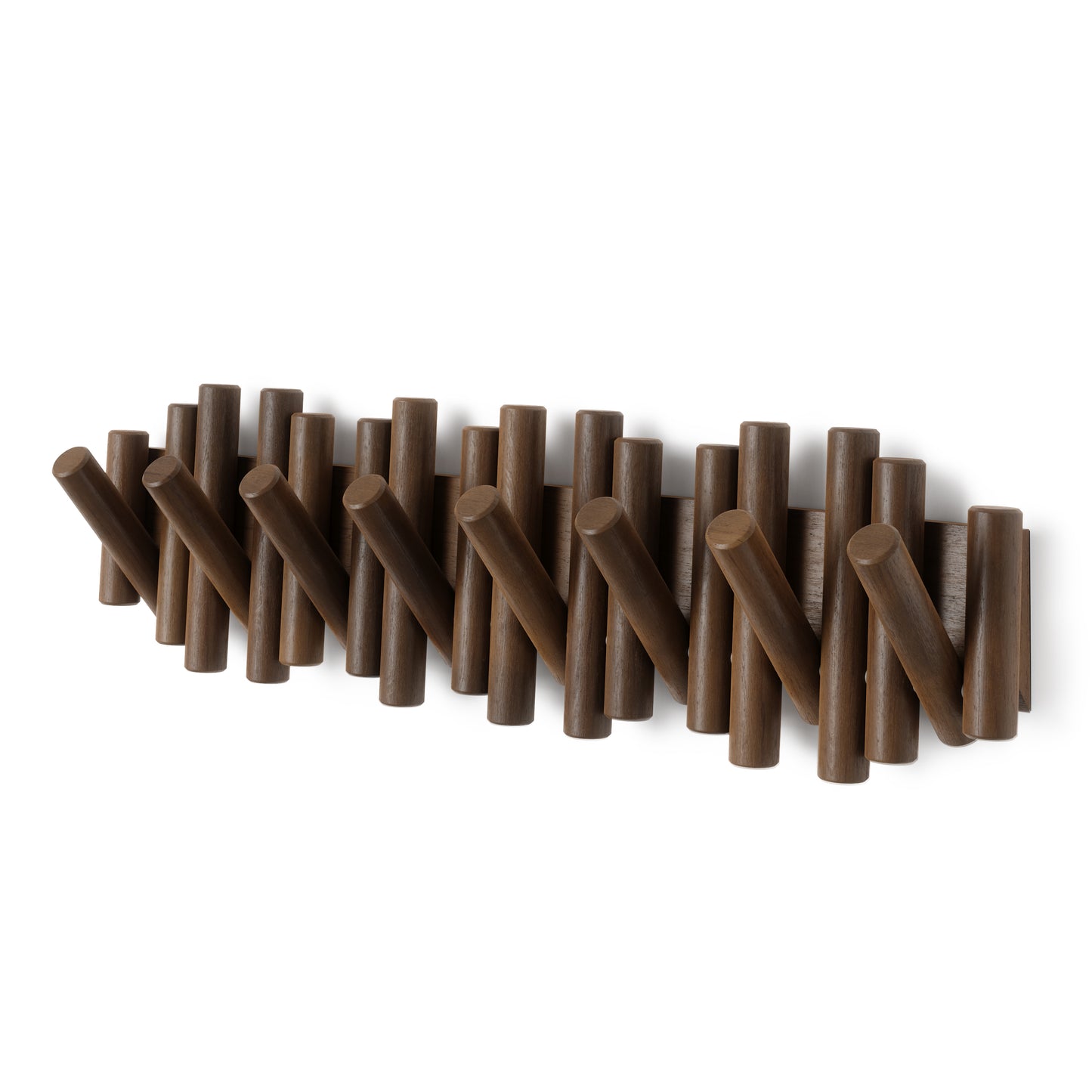 Picket knaggrekke walnut– stor 8 knagger