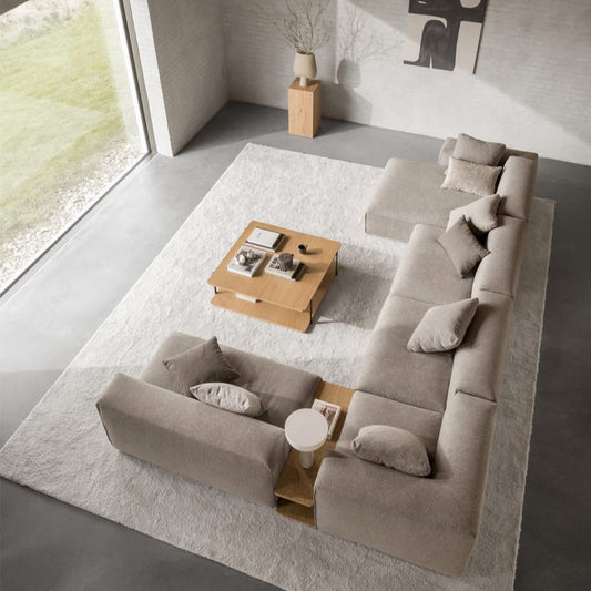 Edda XL sofa oppsett Sneak grey beige tekstil