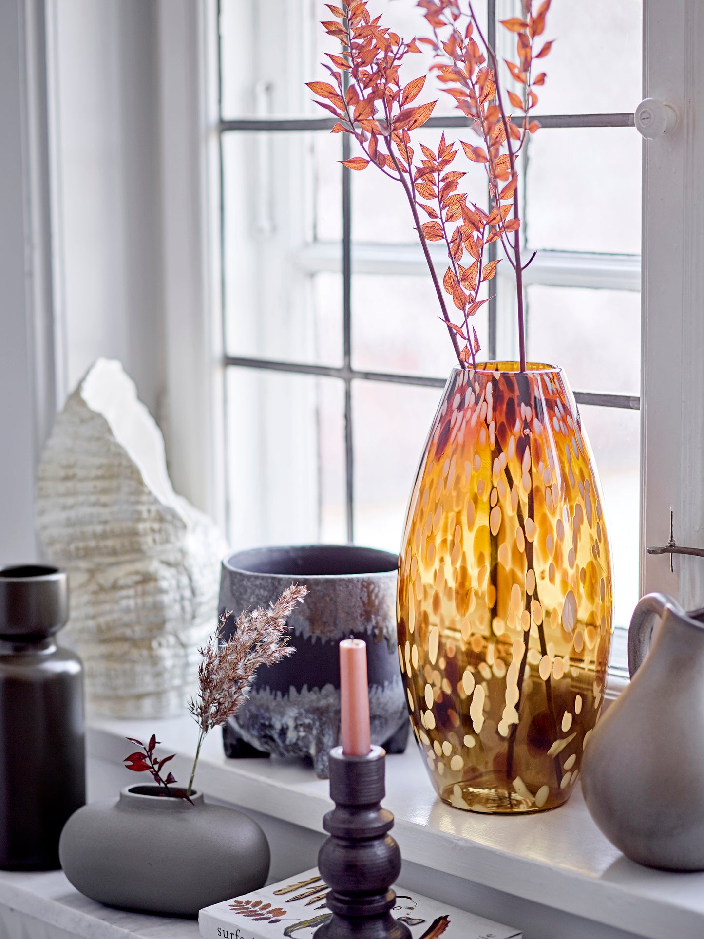 Glassvase Dara, brun