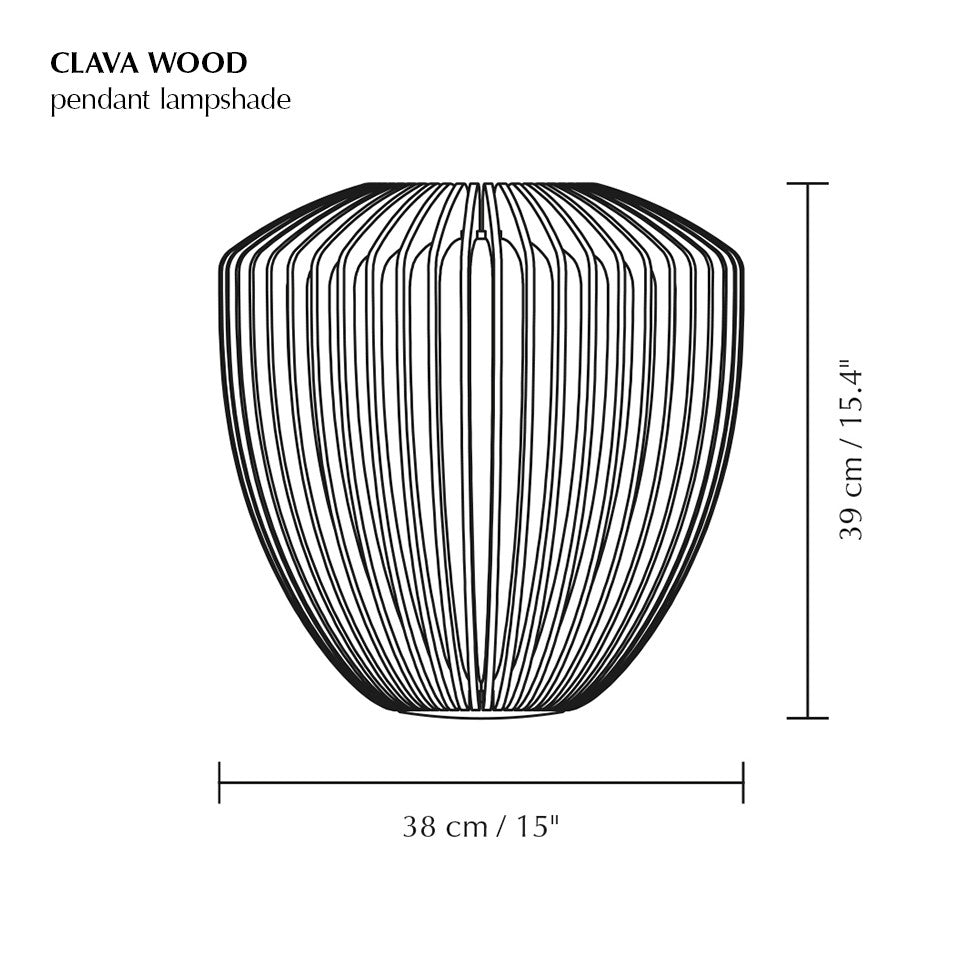 Clava Wood Lampeskjerm 2 tre typer