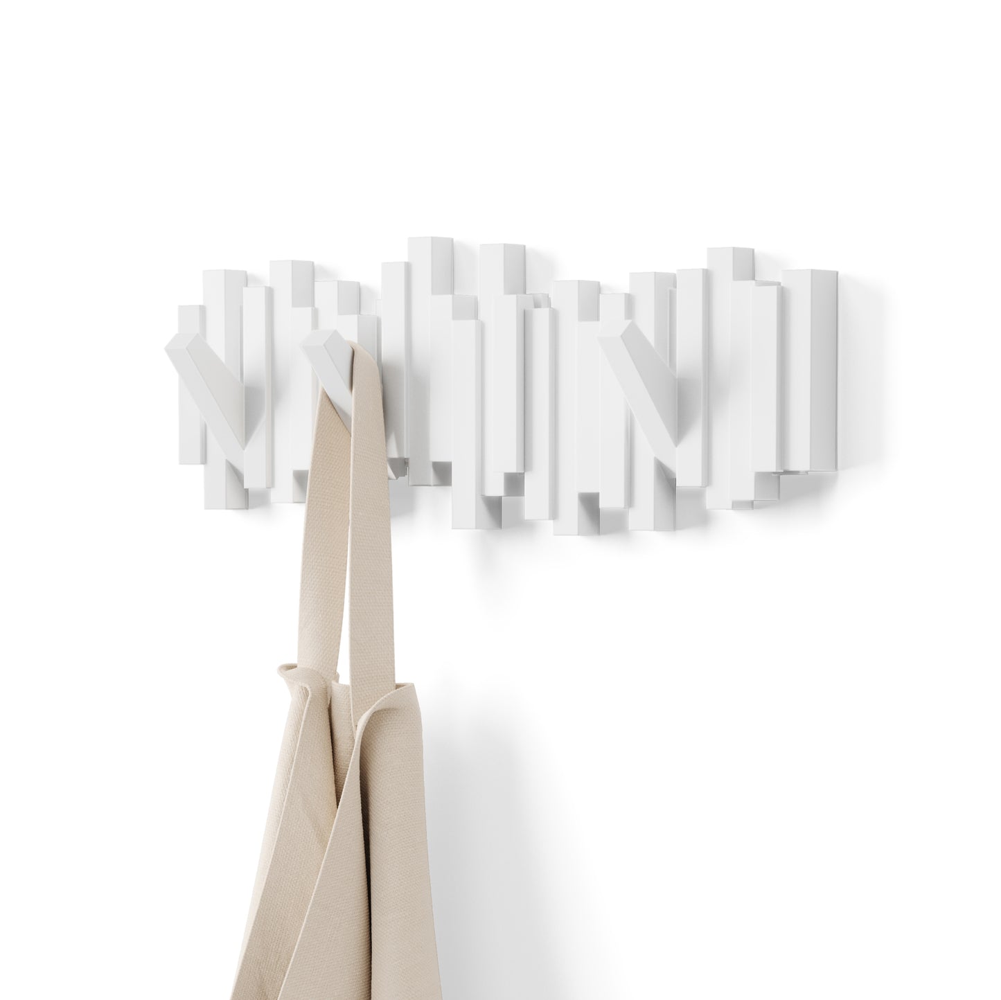 Sticks Multi Hook hvit, moderne knaggrekke