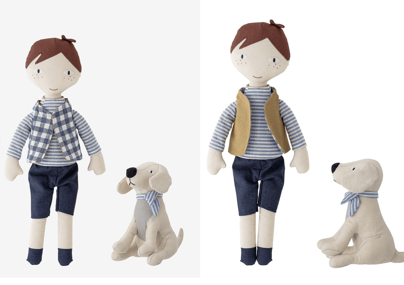 Bloomingville Boy with Dog, en del av kategorien Toy - At Home Interiør