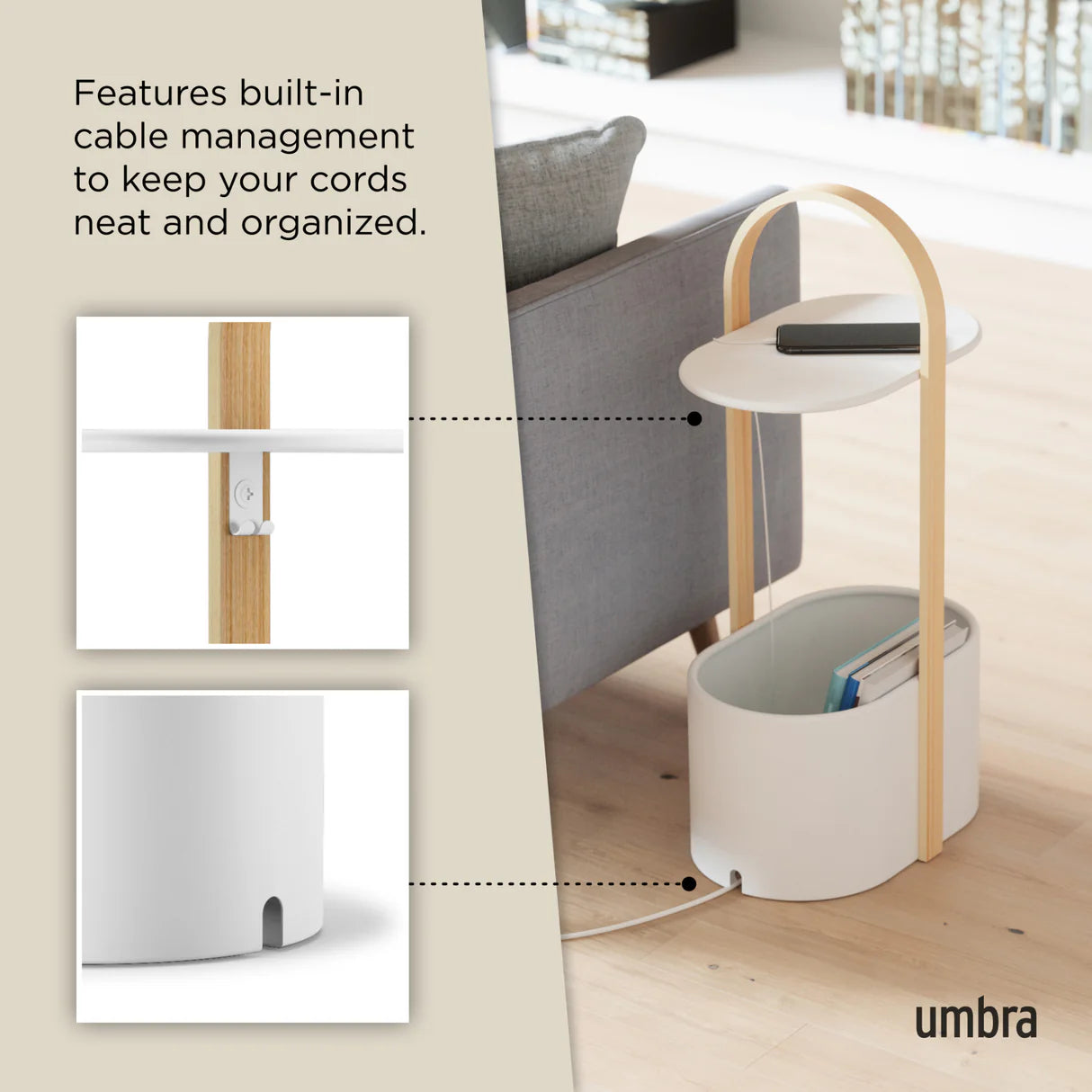 Bellwood sidebord med oppbevaring hvit/sort