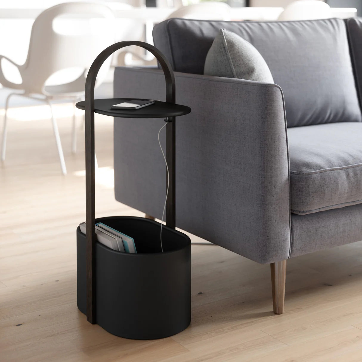 Bellwood sidebord med oppbevaring hvit/sort