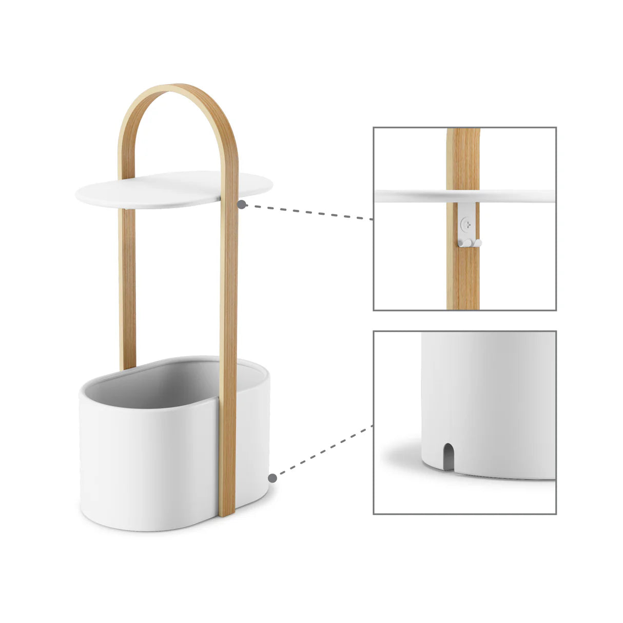 Bellwood sidebord med oppbevaring hvit/sort