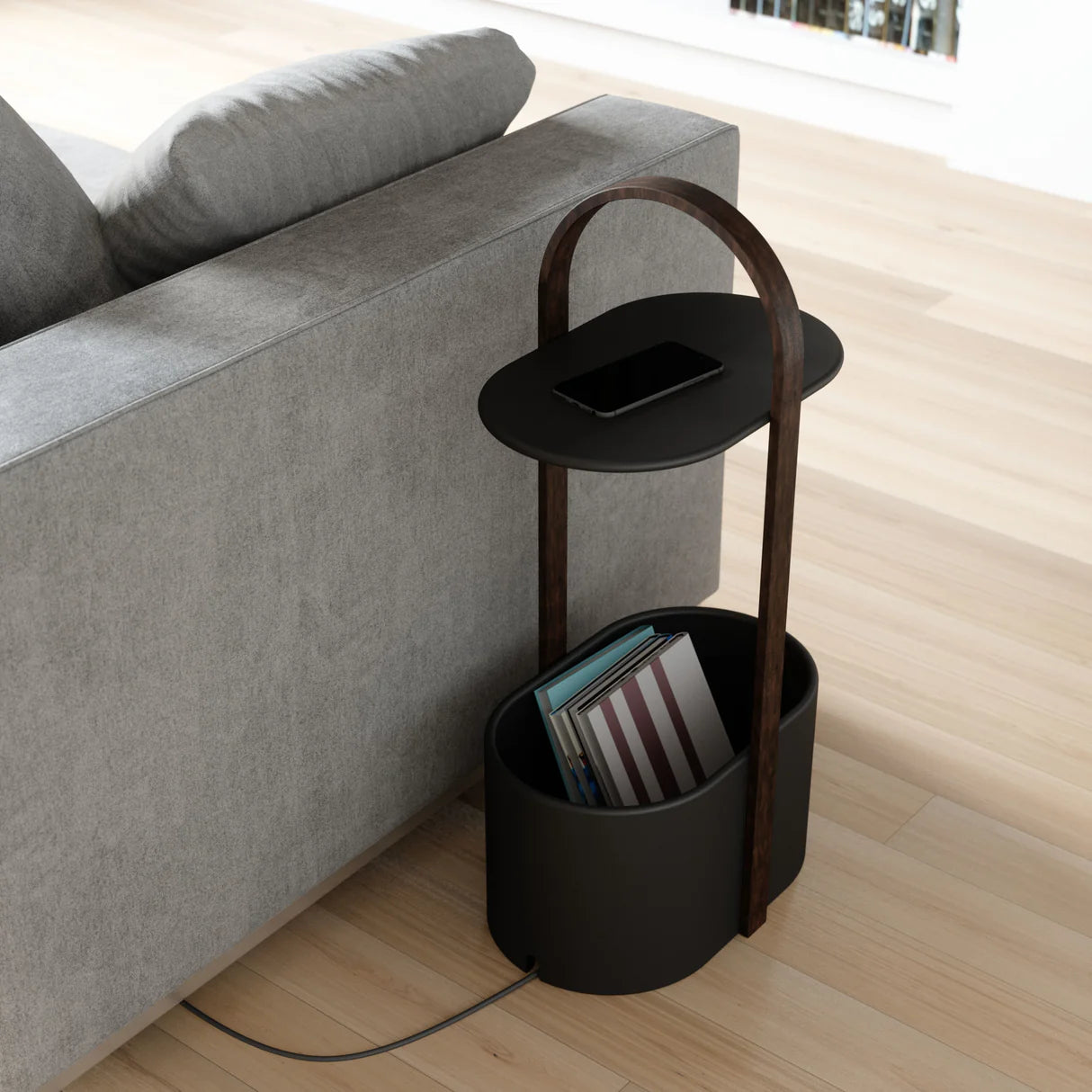 Bellwood sidebord med oppbevaring hvit/sort