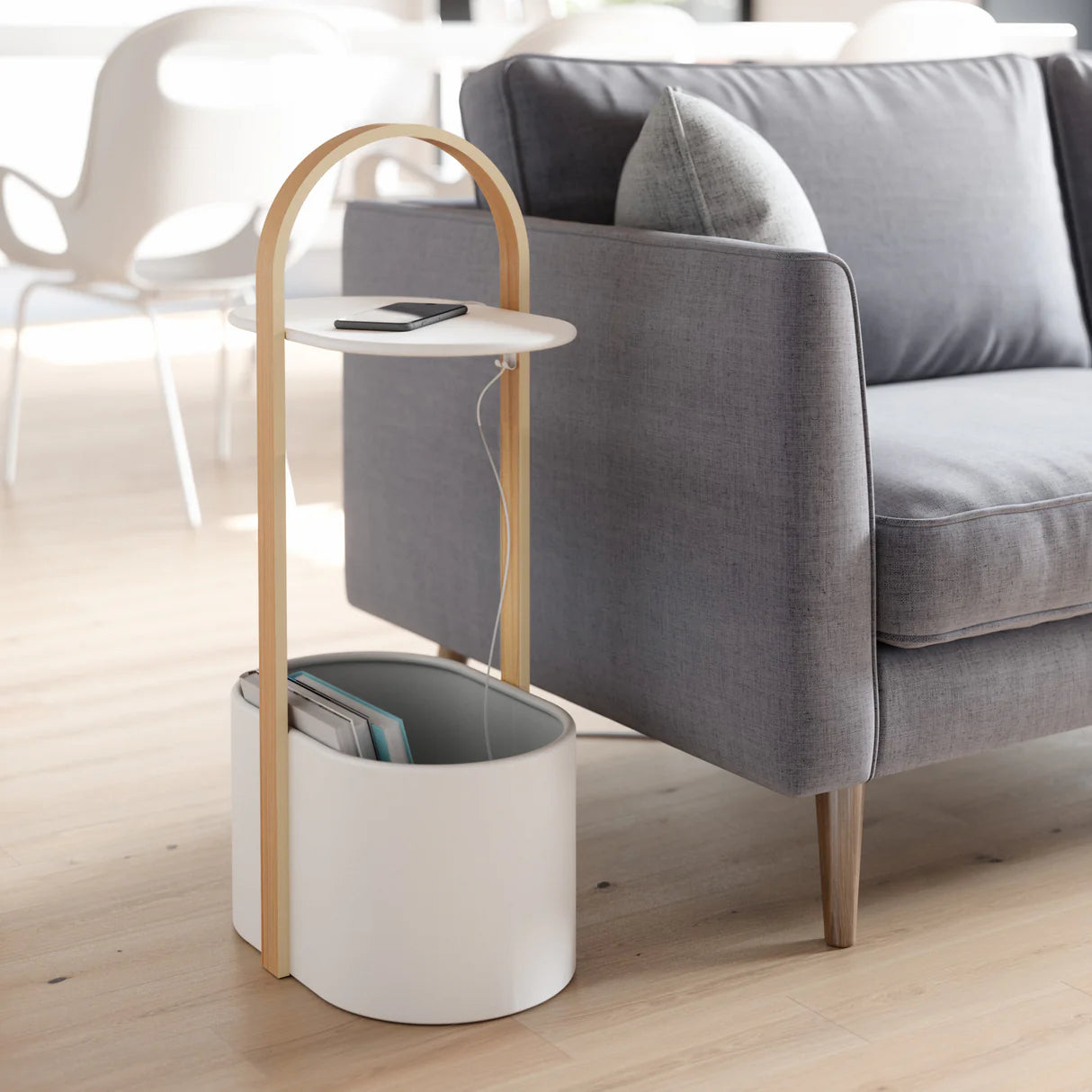 Bellwood sidebord med oppbevaring hvit/sort