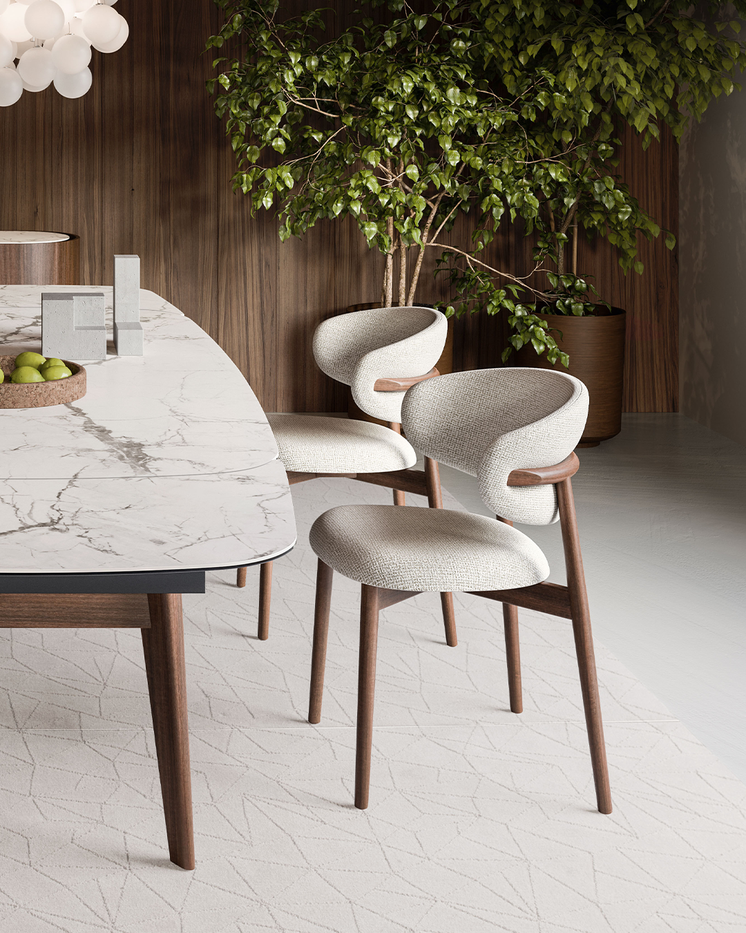 Oleandro spisestuestoler med treben