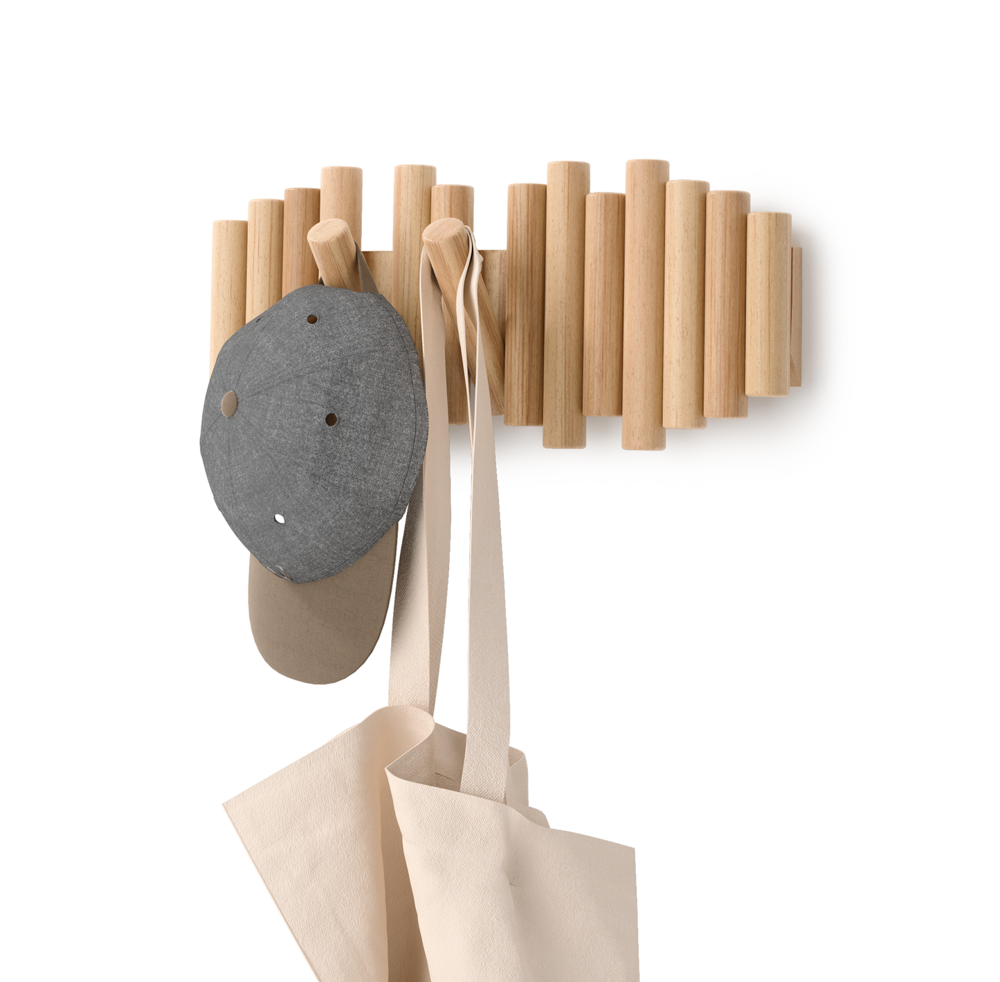 Picket knaggrekke natur – funksjonelt design som også er veggkunst