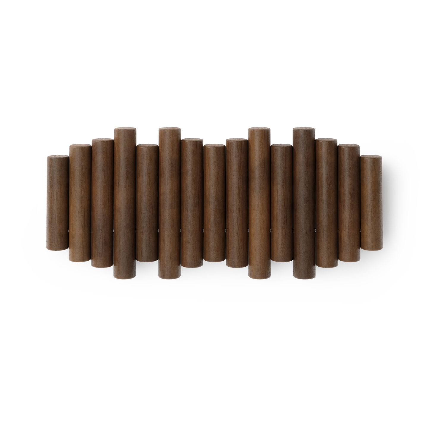 Picket knaggrekke walnut– funksjonelt design som også er veggkunst