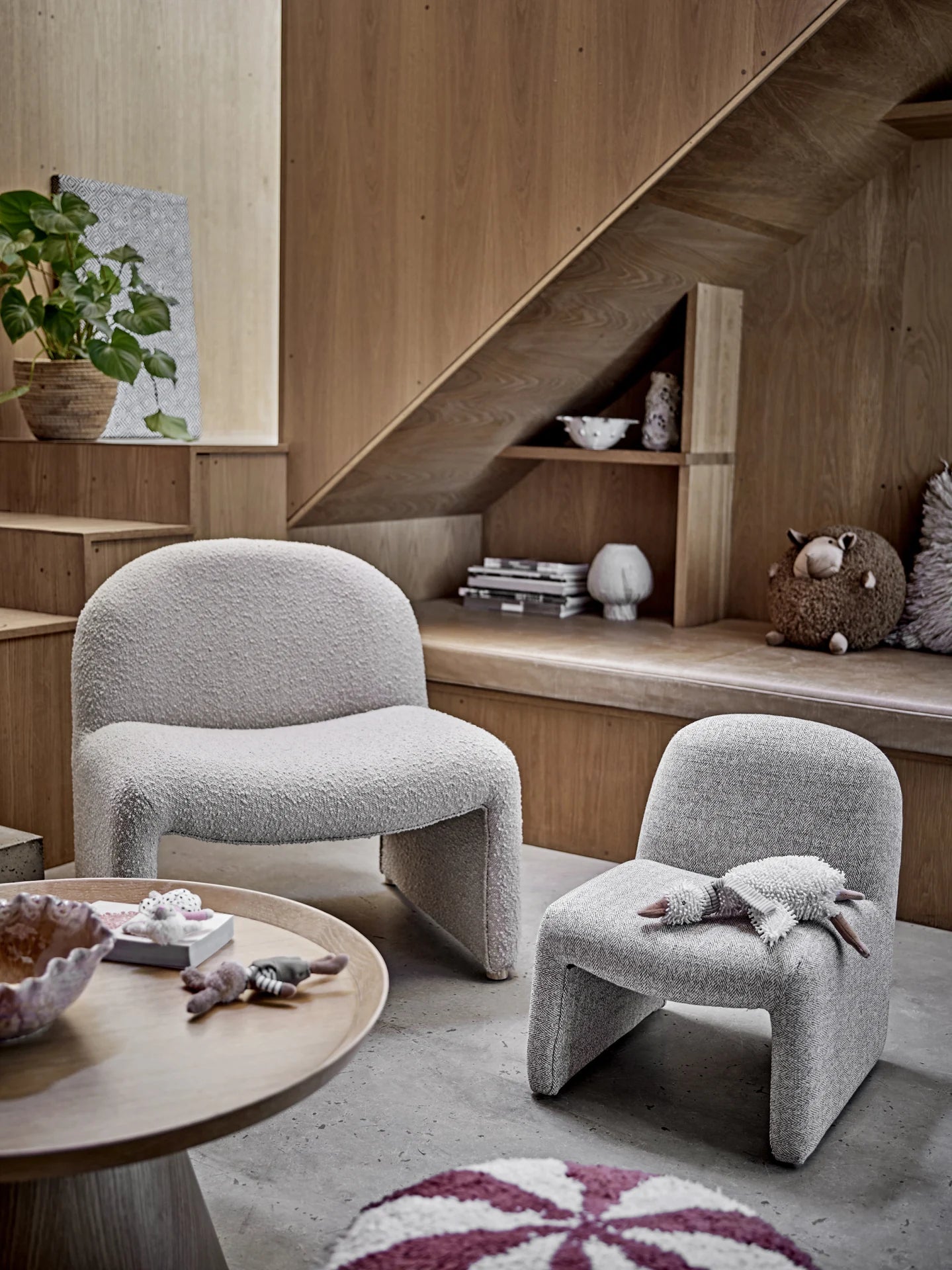 Loungestol i boucle natur FSC