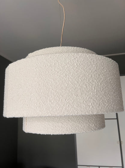 Noah pendellampe i hvit bouclé – 50 og 70 cm