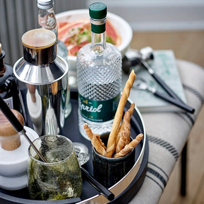 Cocktail barsett, stål & sort