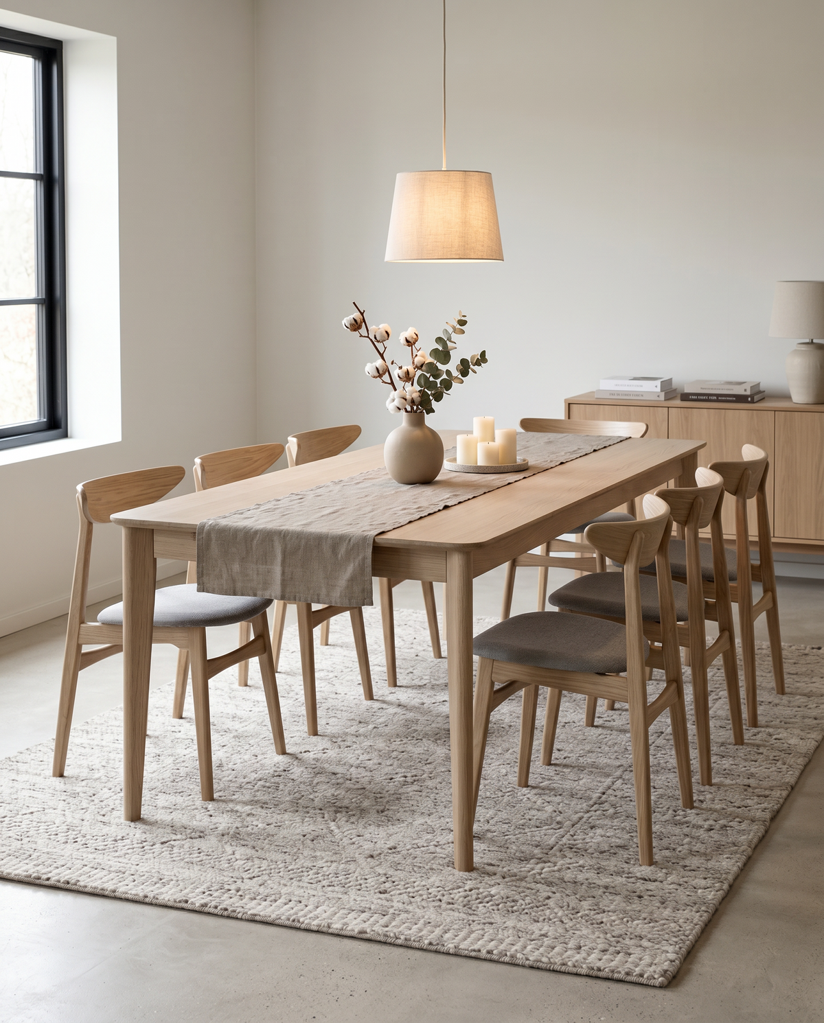 Aarhus spisebord i heltre eik med utrekk – @HOME Interiør Oslo