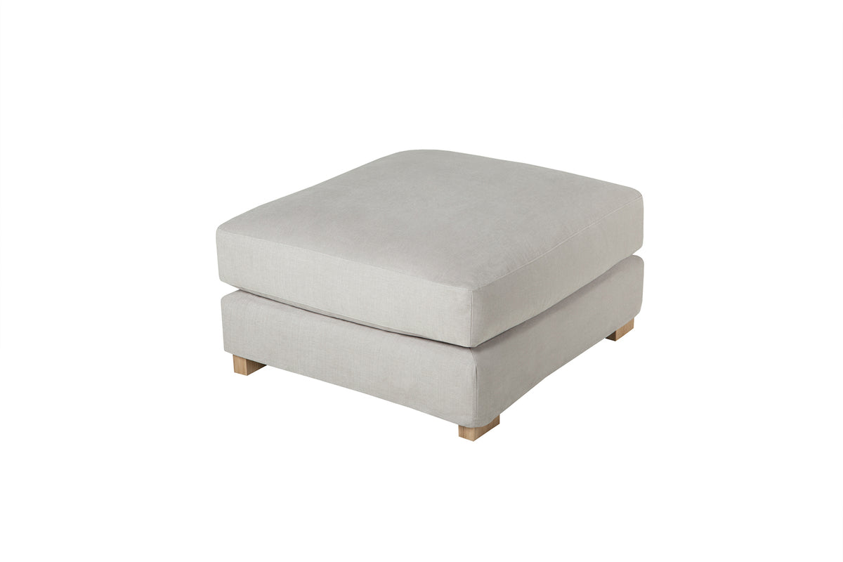 Brandon puff i gråbeige tekstil – @HOME Oslo