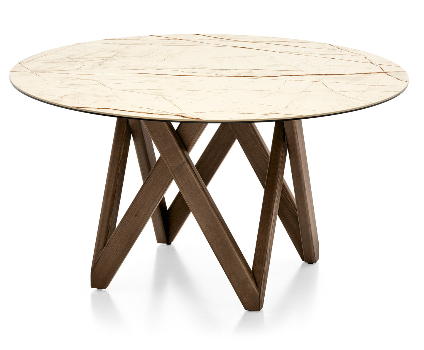 Cartesio Rundt spisebord wood 140/160 sett fra siden – @HOME Oslo