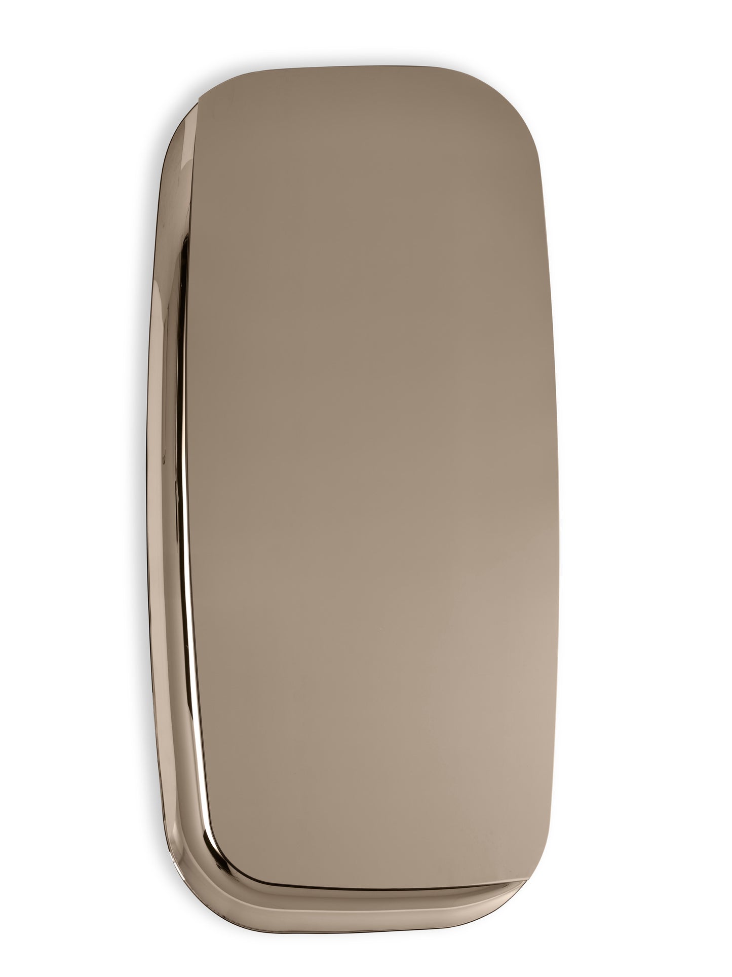 Calligaris speil i bronse med flatt og buet speilglass