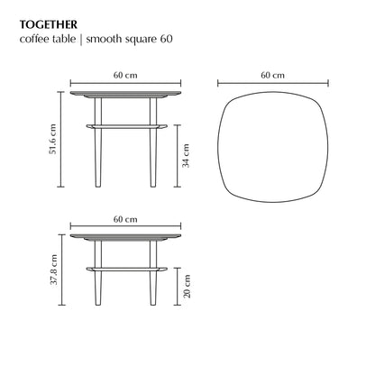 Together, sofabord  60*60