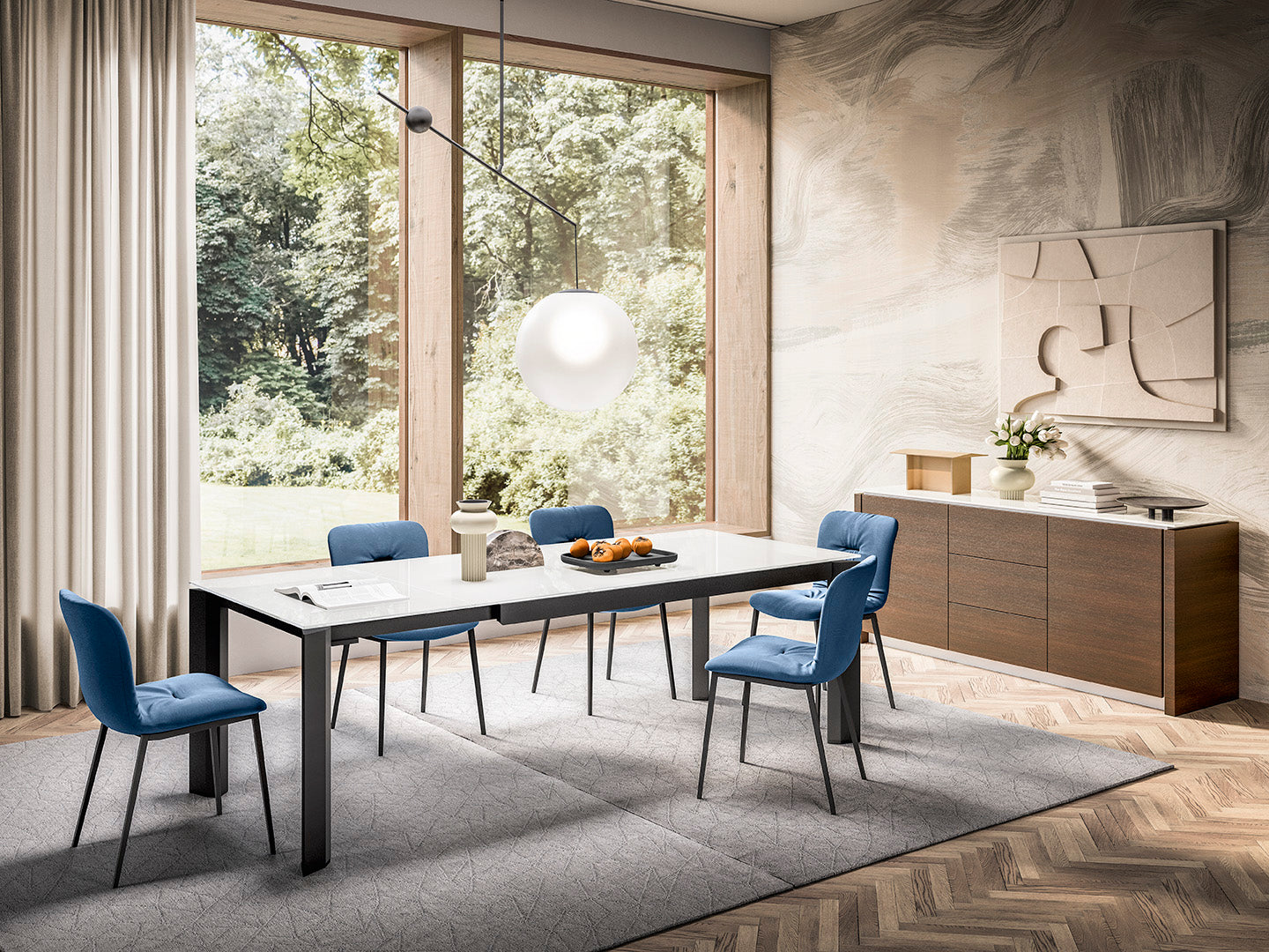 Delta spisebord 3 størrelser med utrekk