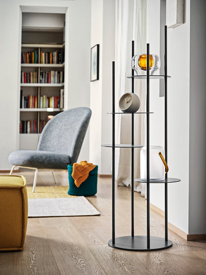 Circles frittstående hylle Sort/Bronze/ Pearl Beige