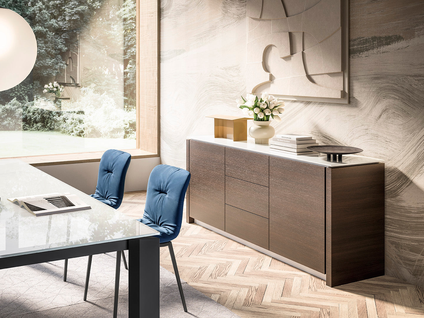 Delta spisebord 3 størrelser med utrekk