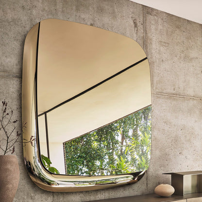 Calligaris speil 140 x 140 cm med flatt og buet speilglass