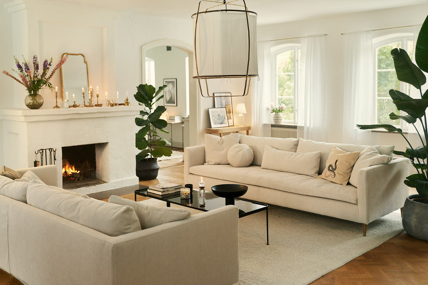 Lill 4 - seter sofa, LCV Kord natur, en del av kategorien 4 - seter - At Home Interiør