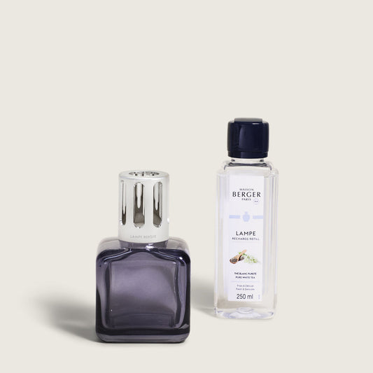 Maison Berger Glaçon duftlampe – grå – grå glasslampe med refillflaske