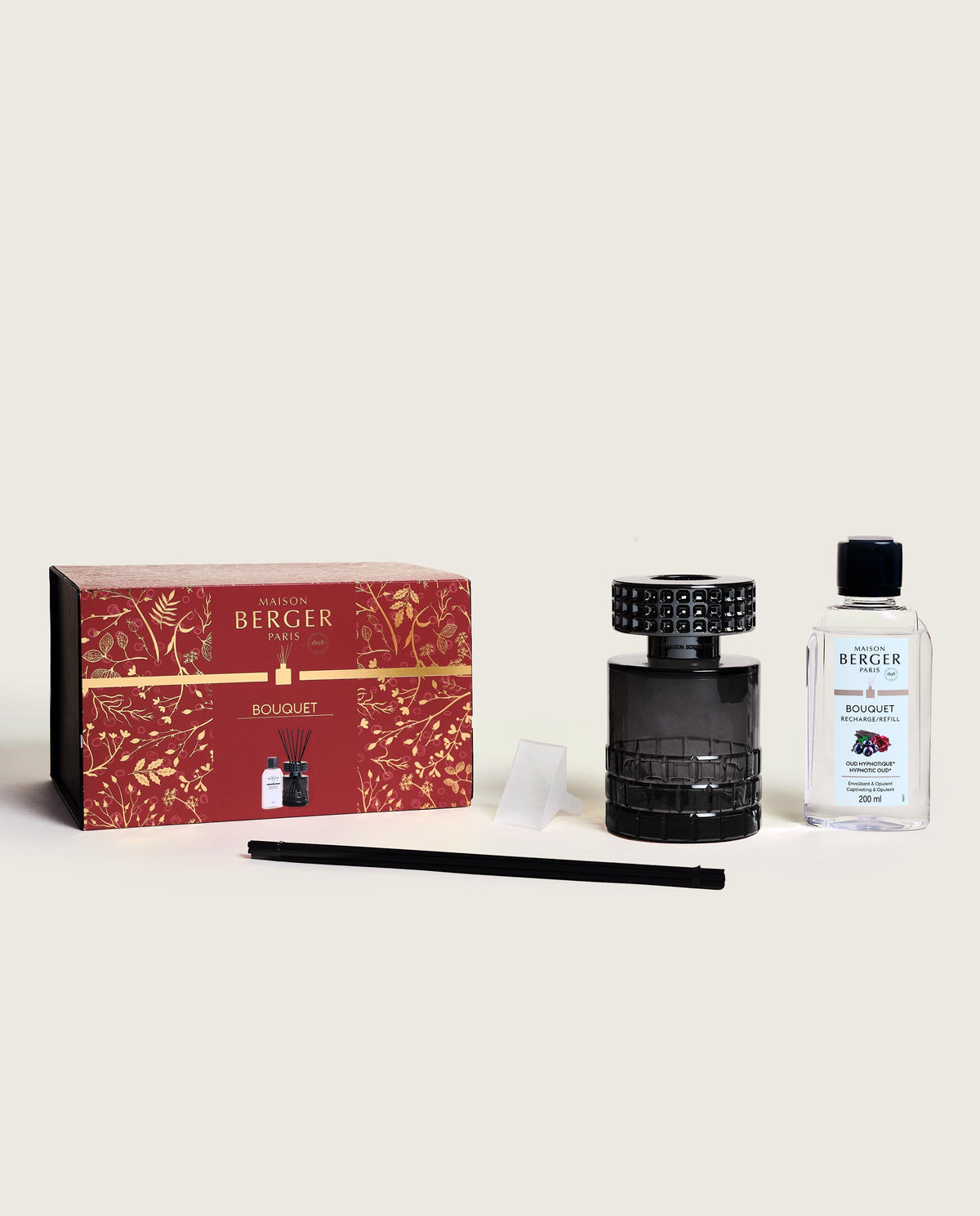 Maison Berger Celebration duftpinner – sort – gaveeske med duftspreder, refill og pinner