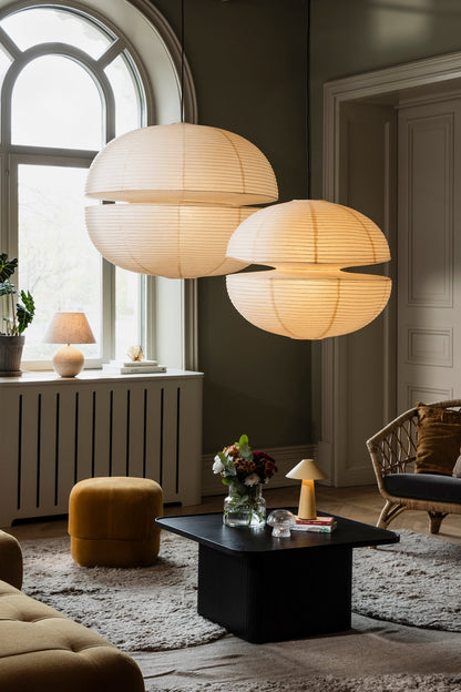 Mela 80 stor lampeskjerm i beige rispapir
