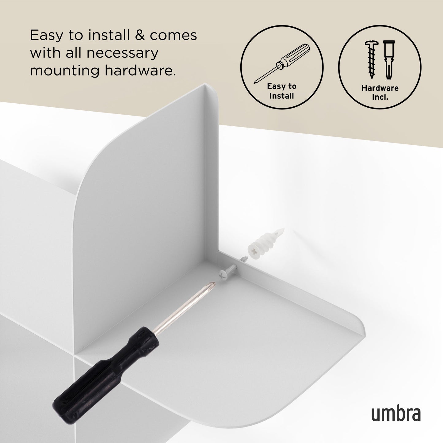 Montage, vegghylle metall hvit 2 pk, en del av kategorien - At Home Interiør