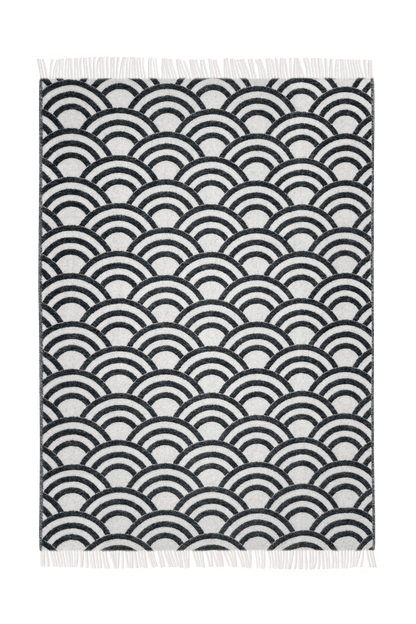 Moooi Lucky O's Blanket Black Ullpledd, en del av kategorien Pledd - At Home Interiør