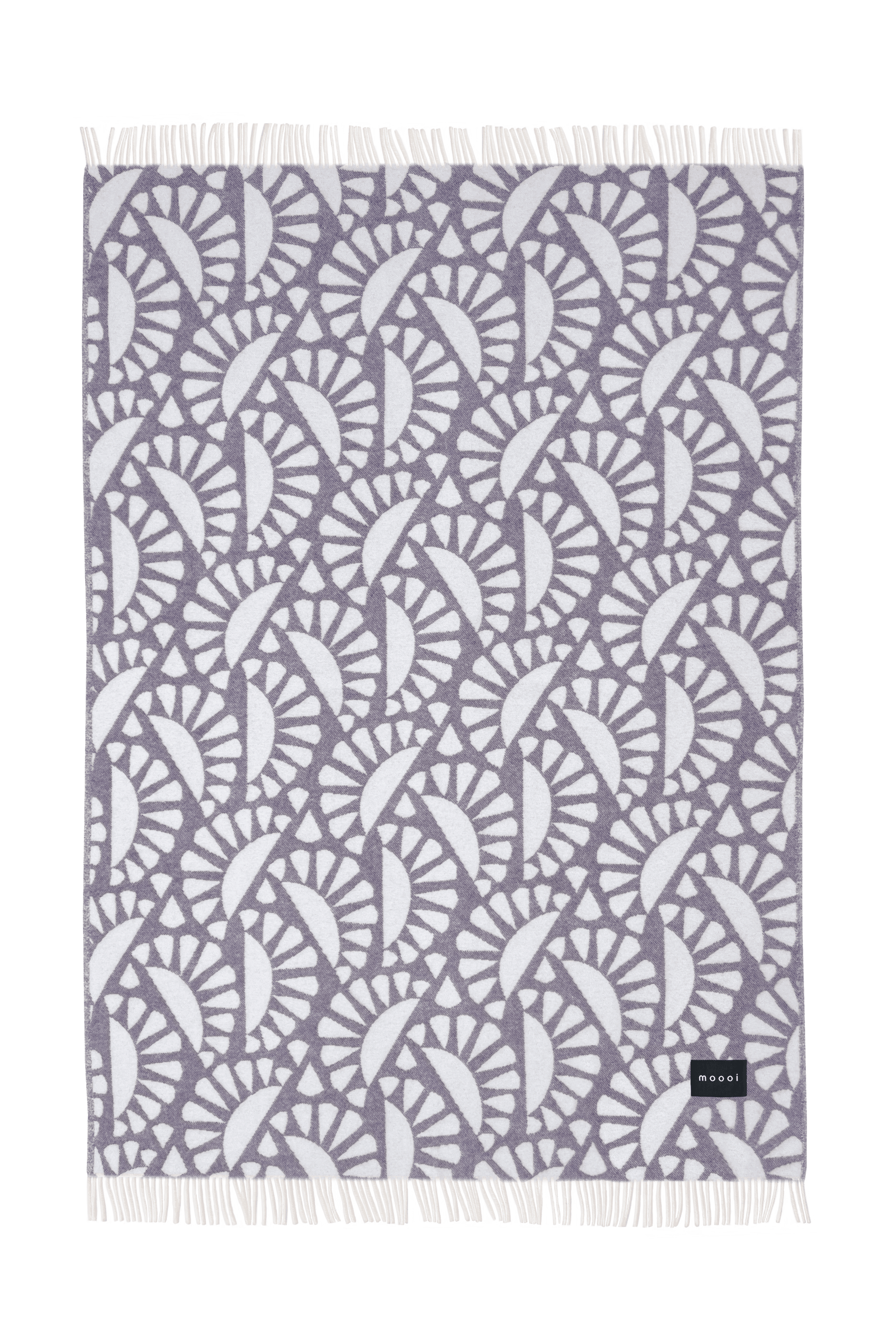 Moooi Woodblock Beetle Ullpledd Plum cream, en del av kategorien Pledd - At Home Interiør