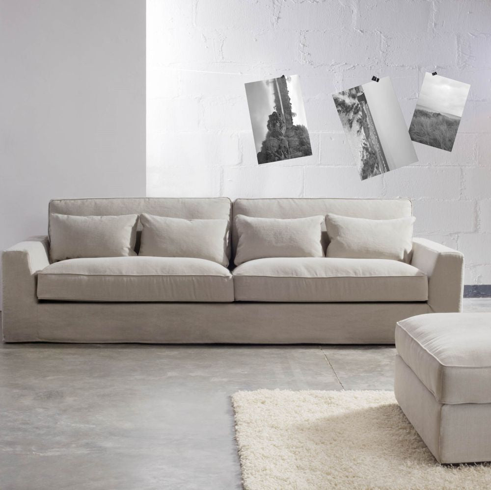 New York 4-seter XL i lys tekstil – ekstra dyp loungesofa på 126 cm fra SITS hos @HOME Oslo