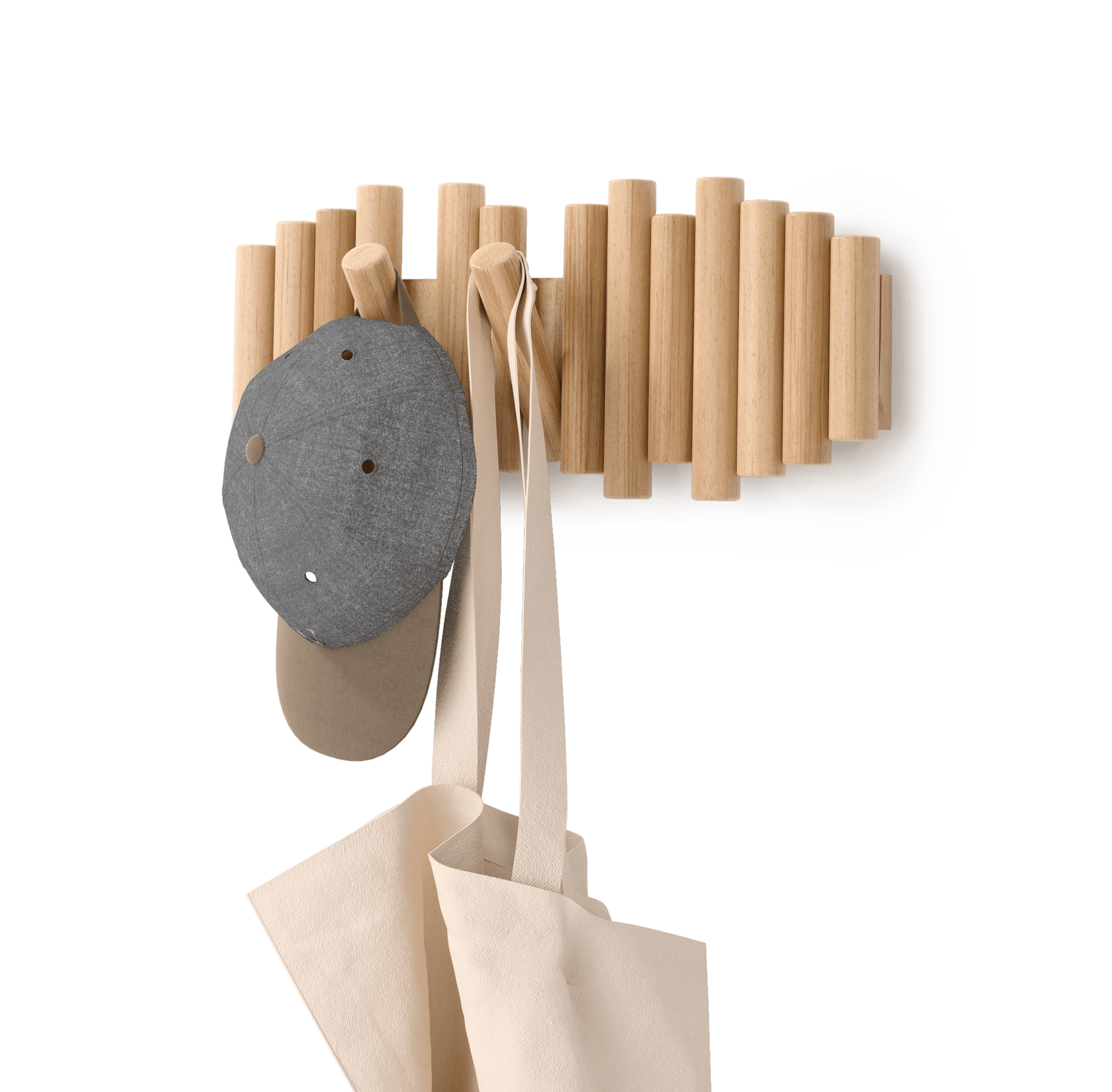 Picket knaggrekke natur – funksjonelt design som også er veggkunst, en del av kategorien - At Home Interiør