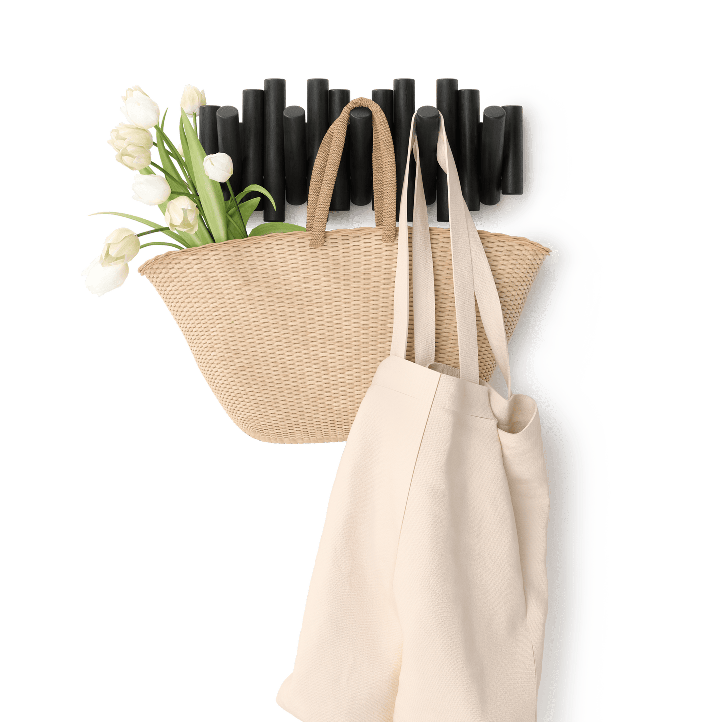 Picket knaggrekke sort– funksjonelt design som også er veggkunst, en del av kategorien - At Home Interiør