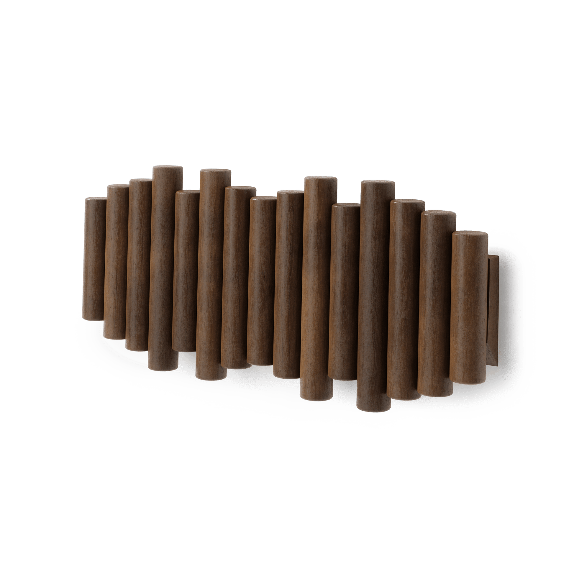 Picket knaggrekke walnut– funksjonelt design som også er veggkunst, en del av kategorien - At Home Interiør