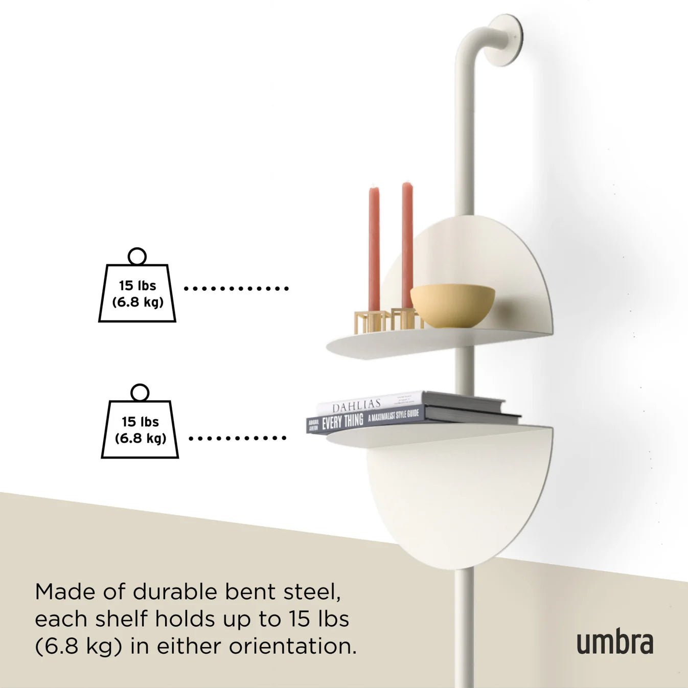 Solis vegghylle, sort eller sand, en del av kategorien - At Home Interiør
