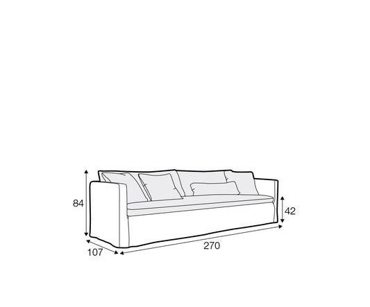 Lill 4-seter sofa Caleido natur LUX LC