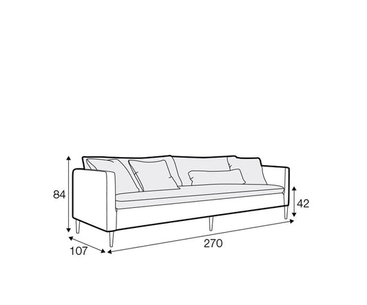 Lill 4-seter sofa Caleido Natur LUX LCV