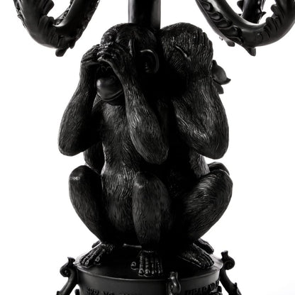 BURLESQUE - THE NO EVIL MONKEYS" CHANDELIER h. Cm.60 - BLACK, en del av kategorien Lysestake - At Home Interiør