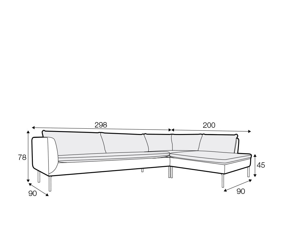 Charlie set 4 Høyre , Moss mørk grønn, en del av kategorien Fast-track sofa - At Home Interiør