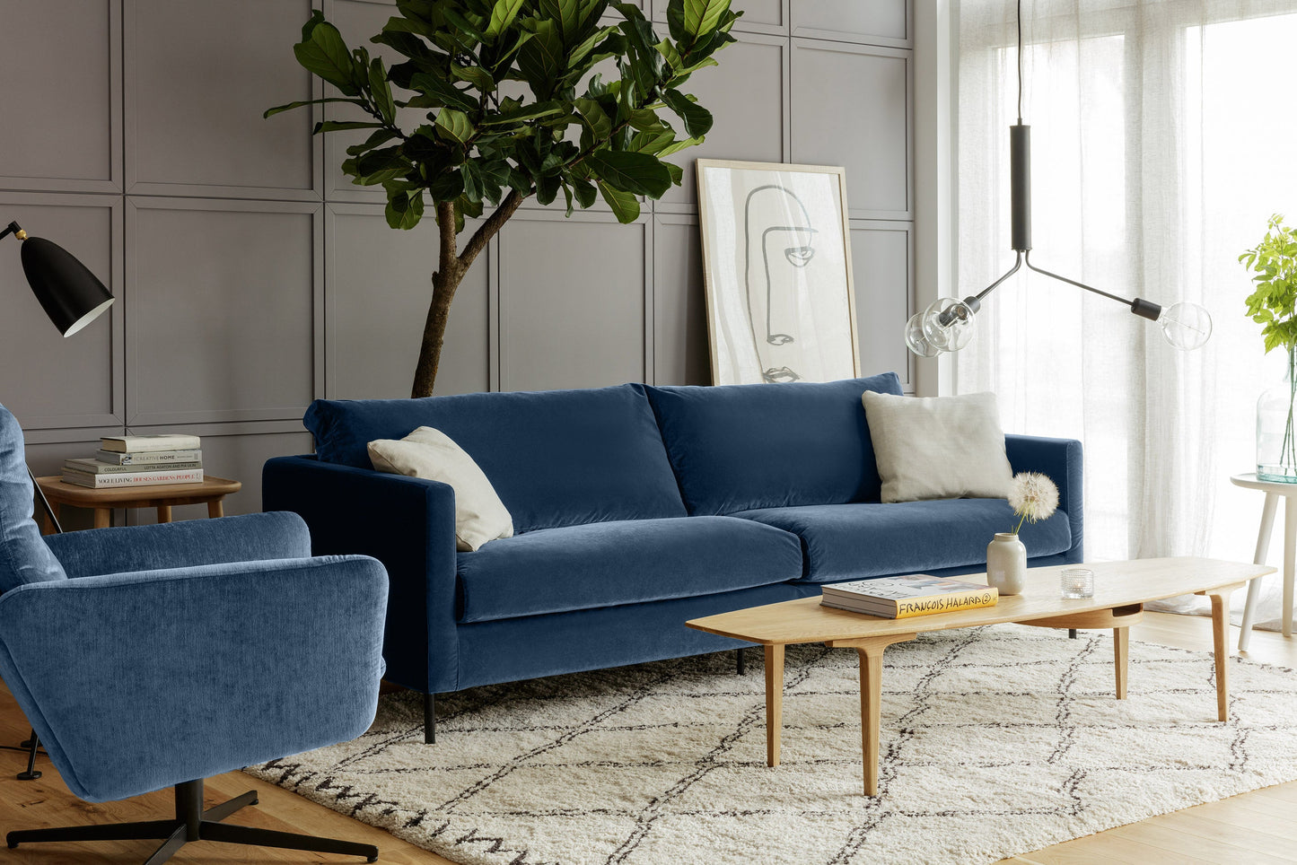 Impulse 4-seter sofa Classic Velvet Deep Blue, en del av kategorien 4-seter - At Home Interiør