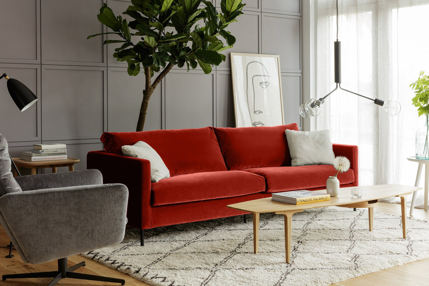 Impulse 4-seter sofa Classic Velvet Deep Orange, en del av kategorien 4-seter - At Home Interiør