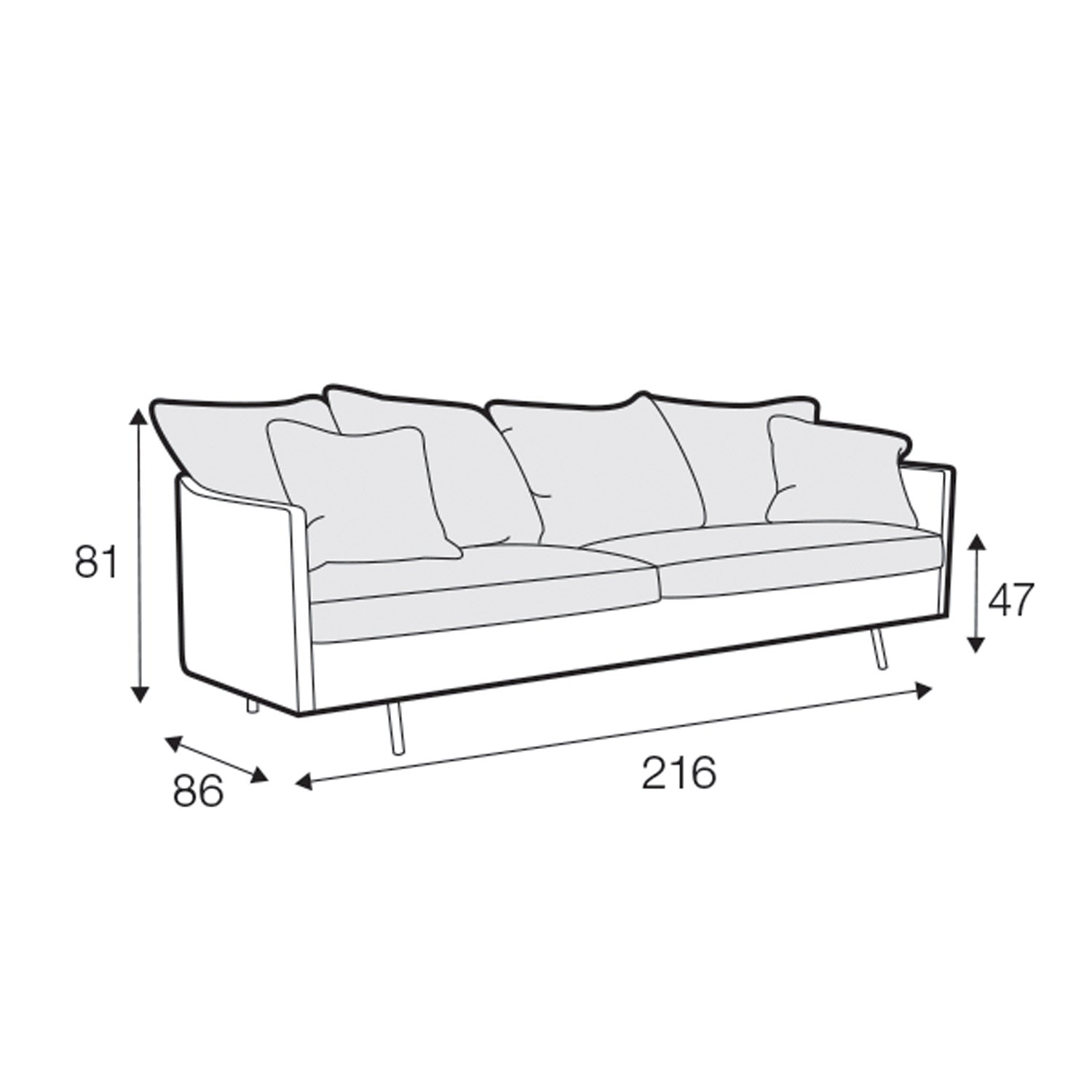 Julia 3-seter sofa, en del av kategorien 3-seter - At Home Interiør