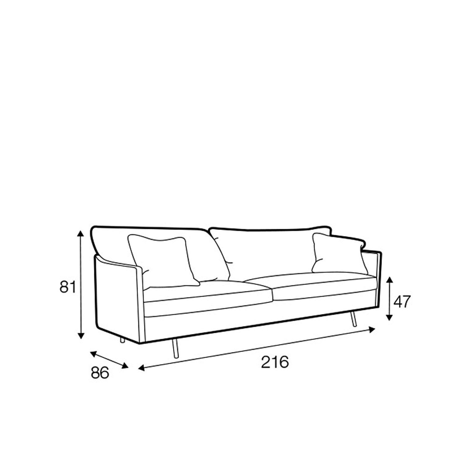 Julia 3-seter sofa, en del av kategorien 3-seter - At Home Interiør