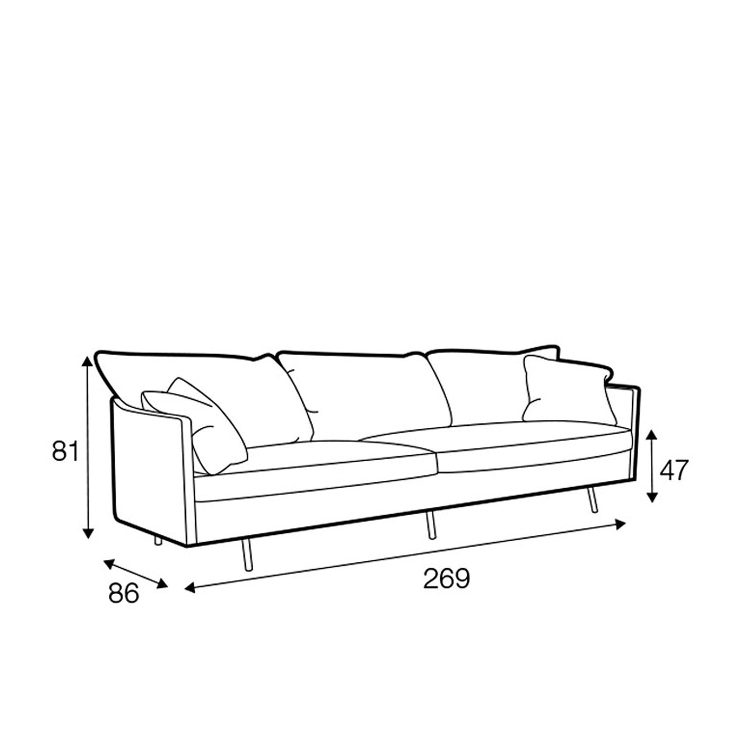 Julia 4-seter XL sofa, en del av kategorien 4-seter - At Home Interiør