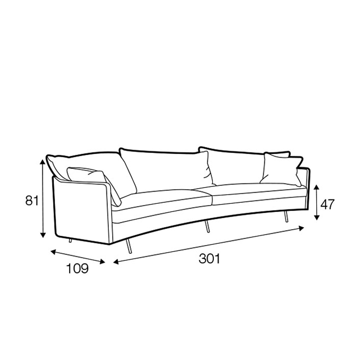 Julia 4-seter XL sofa round, en del av kategorien 4-seter - At Home Interiør